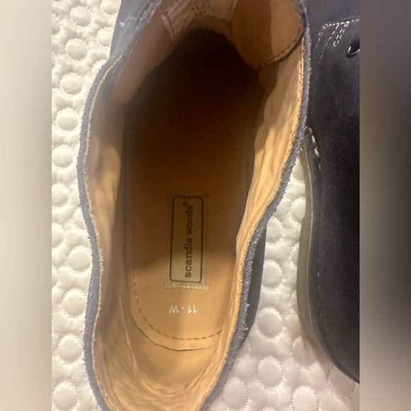 SCANDIA WOODS Mens Suede Leather Dress Boot 11 W Navy Blue Shoes - Picture 6 of 9